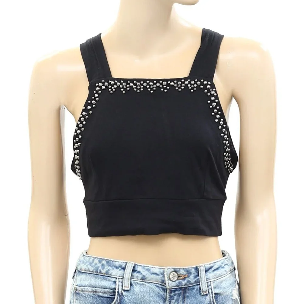 Free People Intimately Outlines Studded Brami Cropped Top Embellished M 263798